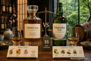 Hibiki vs Hakushu: So Sánh Hương Vị, Phong Cách Và Giá